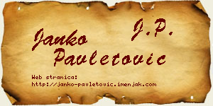 Janko Pavletović vizit kartica